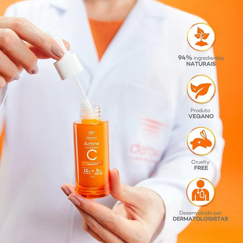 Sérum Facial Concentrado Energizante Darrow Actine Vitamina C 30g 30g 6