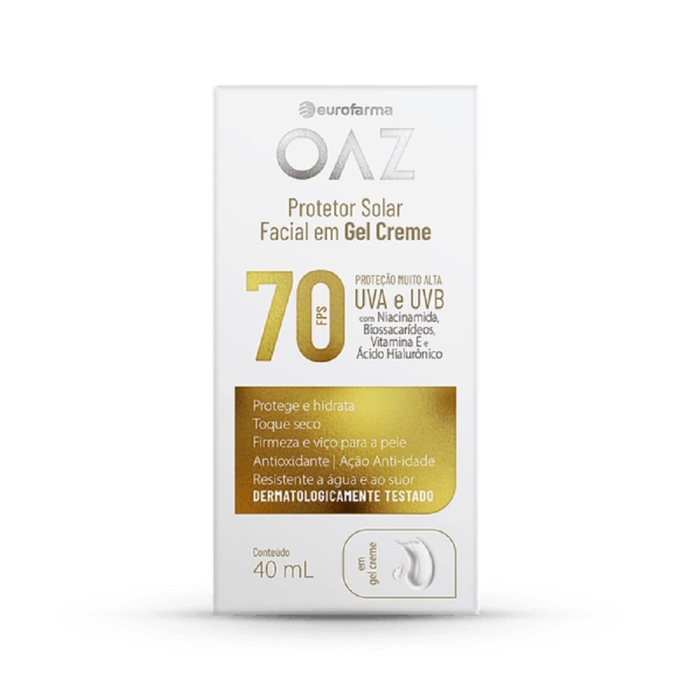 Protetor Solar Facial OAZ FPS 70 40ml 40ml 2