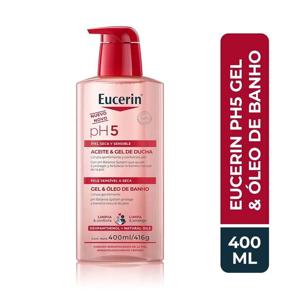 Gel e Óleo de Banho Eucerin pH5 Pele Seca e Sensível 400ml 400ml 2