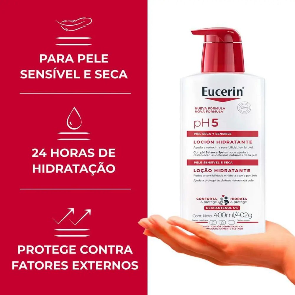 Loção Hidratante Corporal Eucerin pH5 400ml 400ml 3