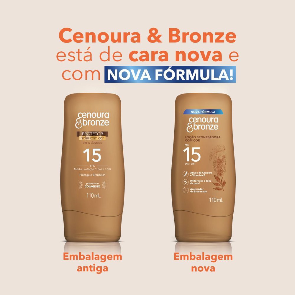 Loção Bronzeadora com Cor Cenoura & Bronze FPS15 110ml 110ml 6