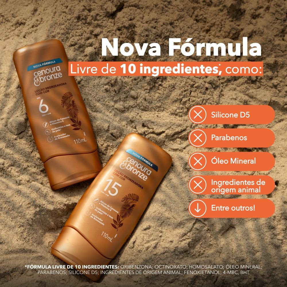 Loção Bronzeadora com Cor Cenoura & Bronze FPS15 110ml 110ml 7