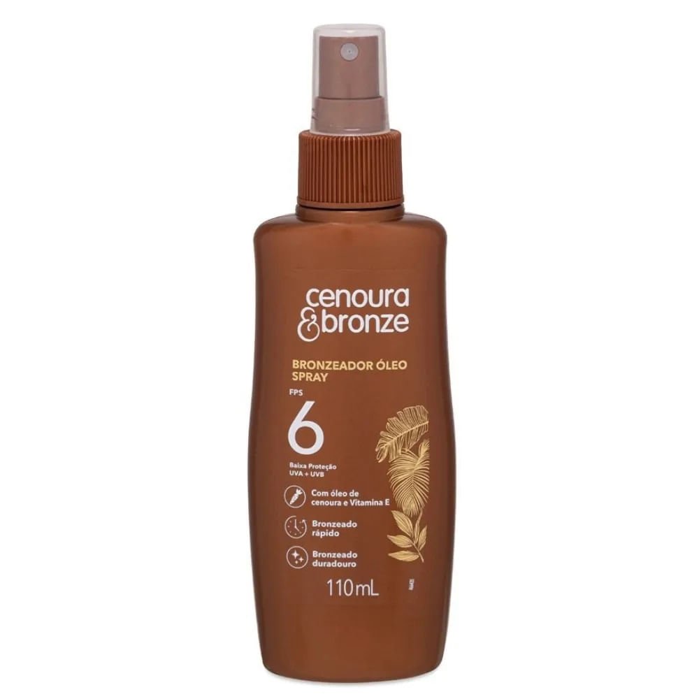 Óleo Bronzeador Spray Cenoura & Bronze FPS6 110ml