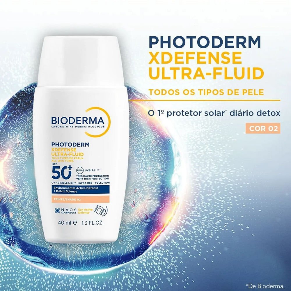 Protetor Solar Bioderma Photoderm XDefense Ultra-Fluid Cor 02 FPS 50+ 40ml Cor 02 2