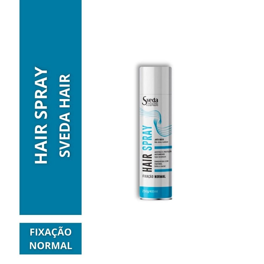 Fixador de Cabelo Hair Spray Sveda Fixação Normal 400ml 400ml 2