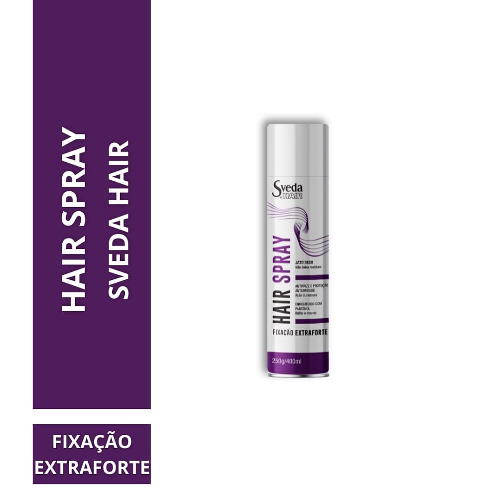 Fixador de Cabelo Hair Spray Sveda Fixação Extra Forte 400ml 400ml 2
