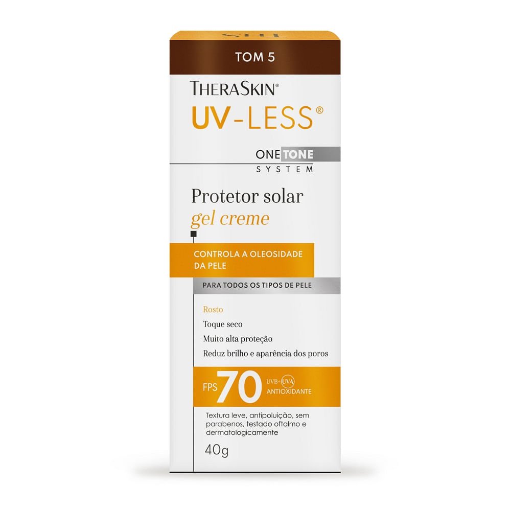 Protetor Solar Gel Creme TheraSkin UV-Less Tom 5 Fps70 40g Tom 5 2