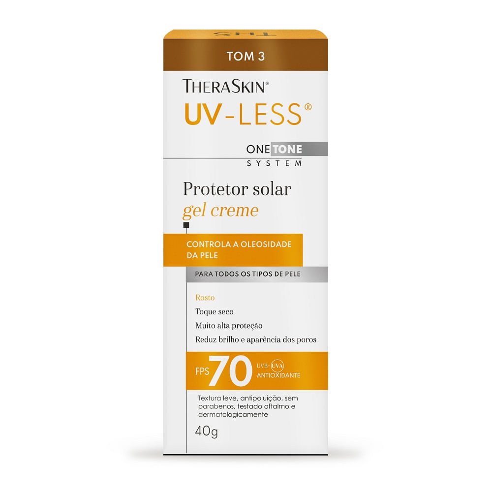 Protetor Solar Gel Creme TheraSkin UV-Less Tom 3 Fps70 40g Tom 3 2