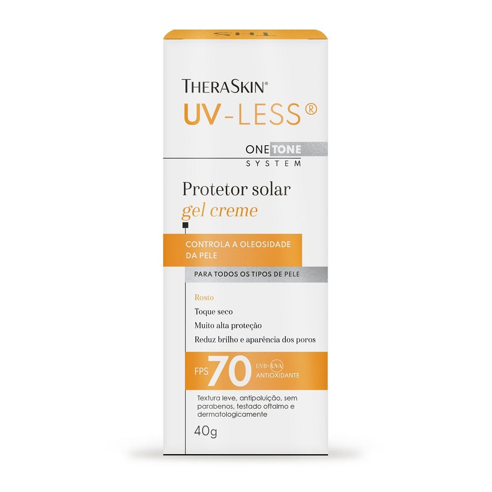 Protetor Solar Gel Creme TheraSkin UV-Less Sem Cor Fps70 40g 40g 2