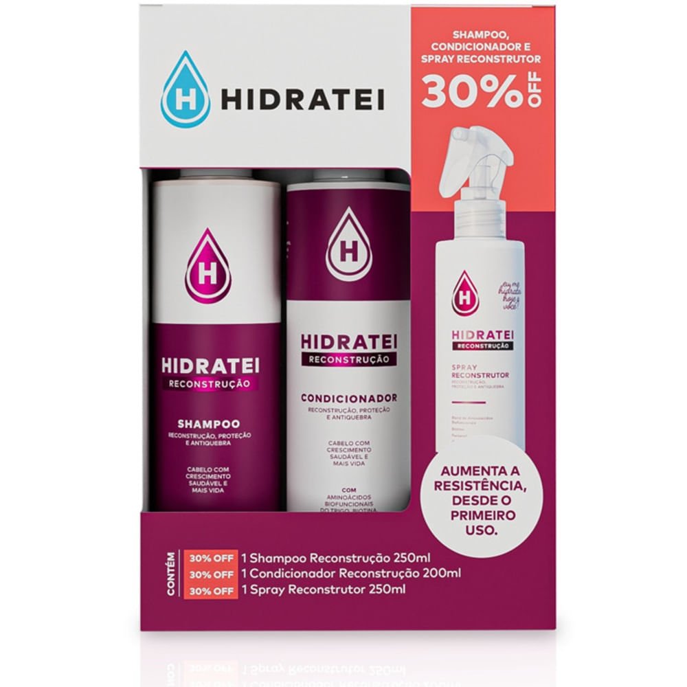 Kit Hidratei Reconstrução Hidratei Reconstrução 250ml+200ml+250g