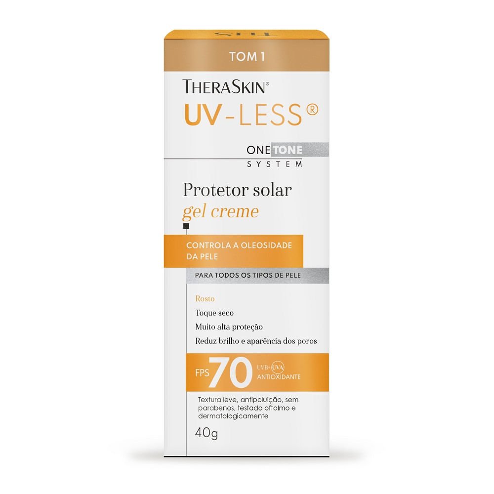 Protetor Solar Gel Creme TheraSkin UV-Less Tom 1 Fps70 40g 40g 2