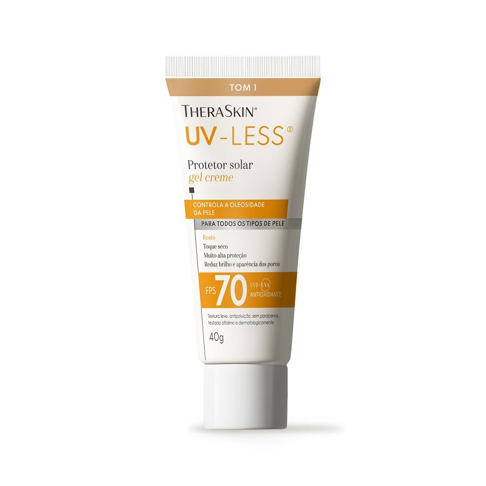 Protetor Solar Gel Creme TheraSkin UV-Less Tom 1 Fps70 40g 40g 3
