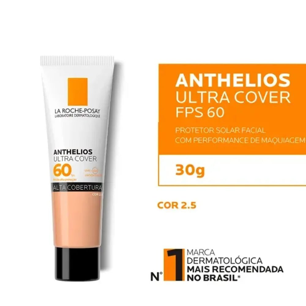 Protetor Solar Facial La Roche Posay Anthelios Ultra Cover 60 FPS Cor 2.5 30g 30g 3