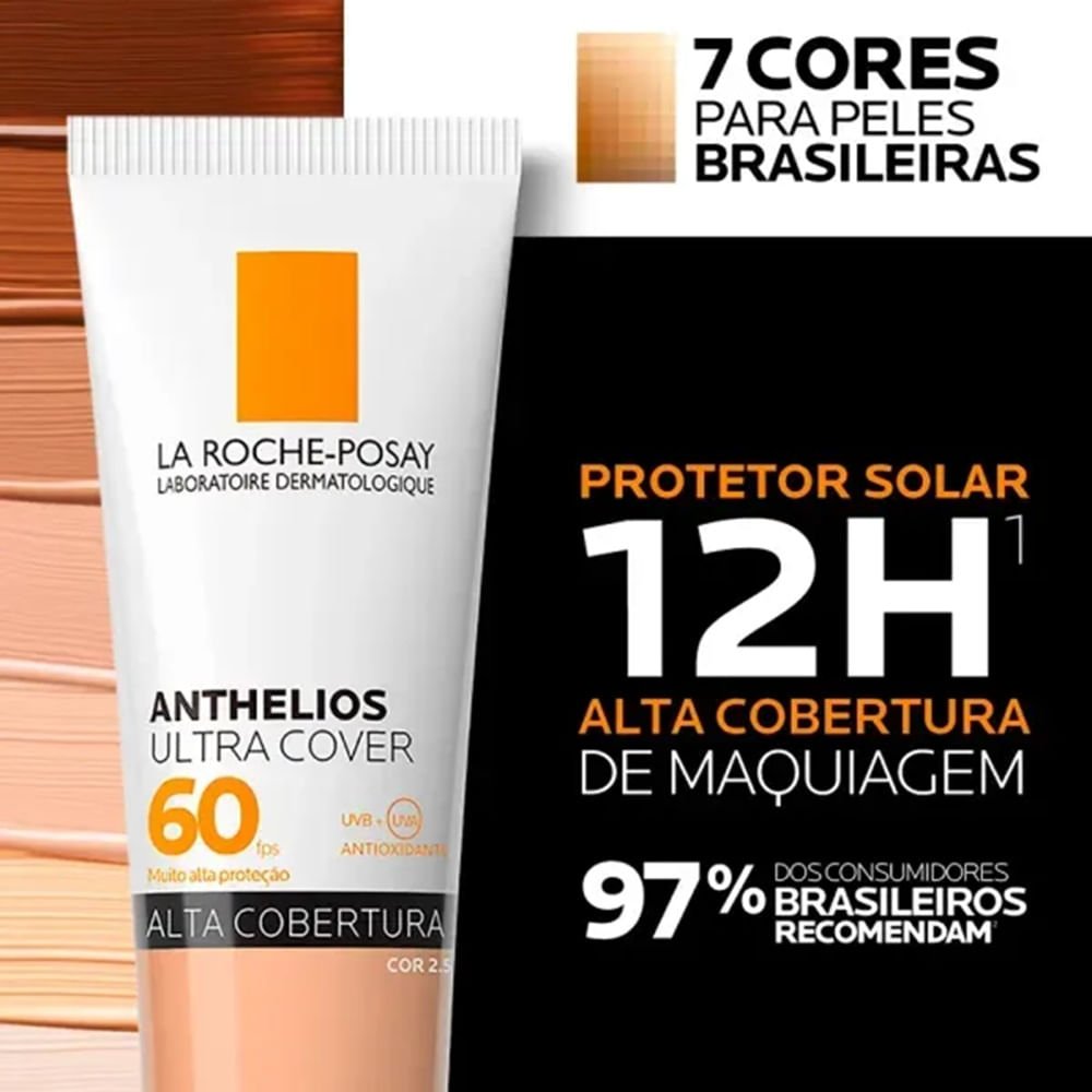 Protetor Solar Facial La Roche Posay Anthelios Ultra Cover 60 FPS Cor 2.5 30g 30g 4
