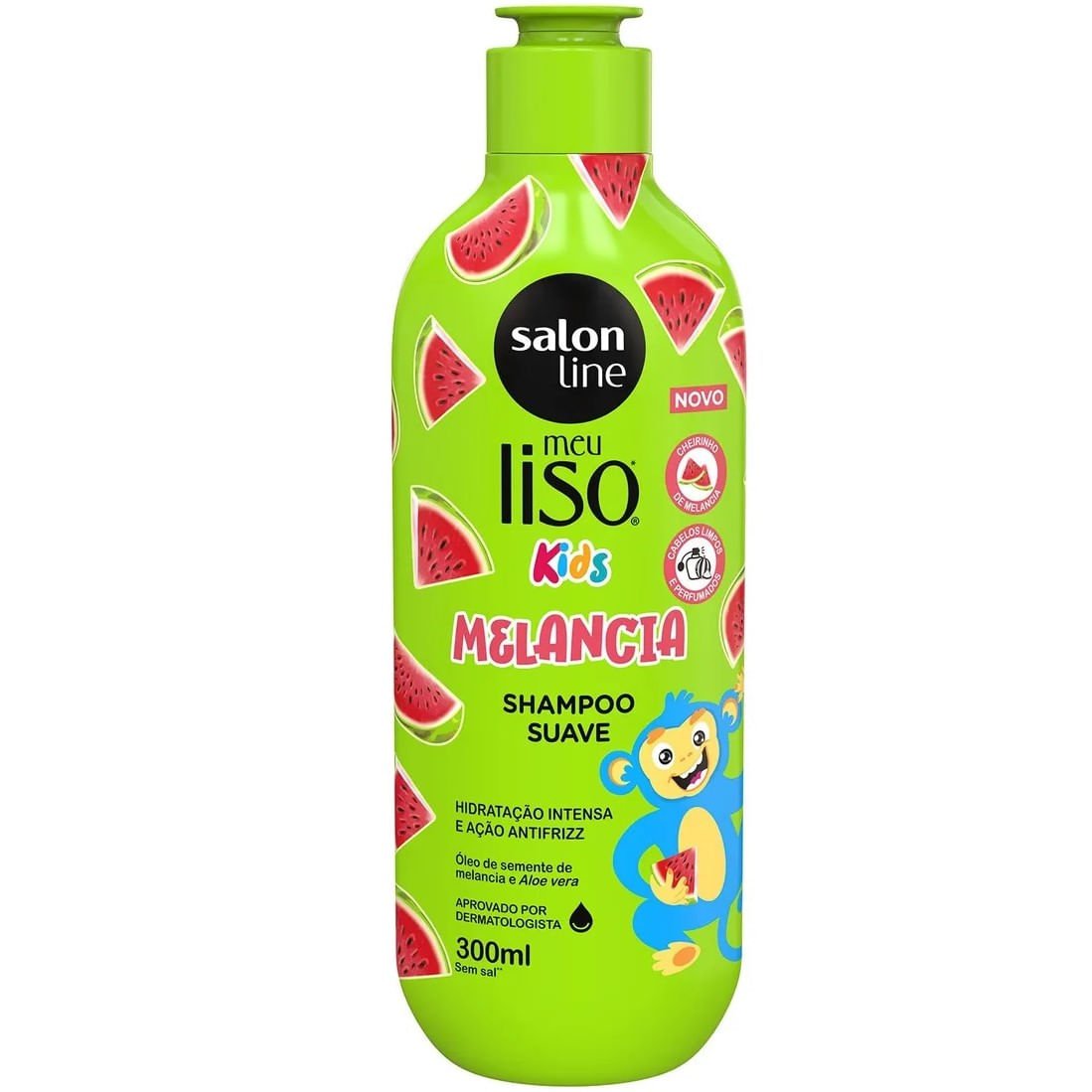 Kit Salon Line Meu Liso Kids Melancia Shampoo 300ml + Condicionador 200ml ÚNICO 4
