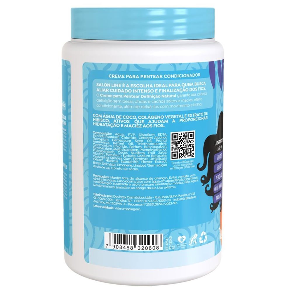 Creme de Pentear Salon Line Definição Natural 1kg 1kg 3