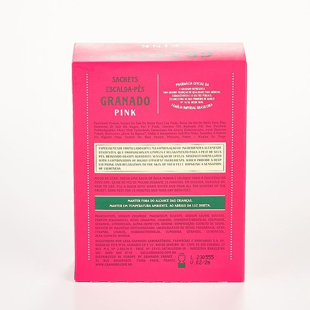 Kit Sachet Escalda Pés Granado Pink 5 sachês de 15g ÚNICO 4
