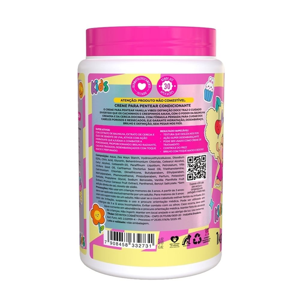 Creme de Pentear Salon Line Kids Vanilla Vibes 1kg 1kg 3