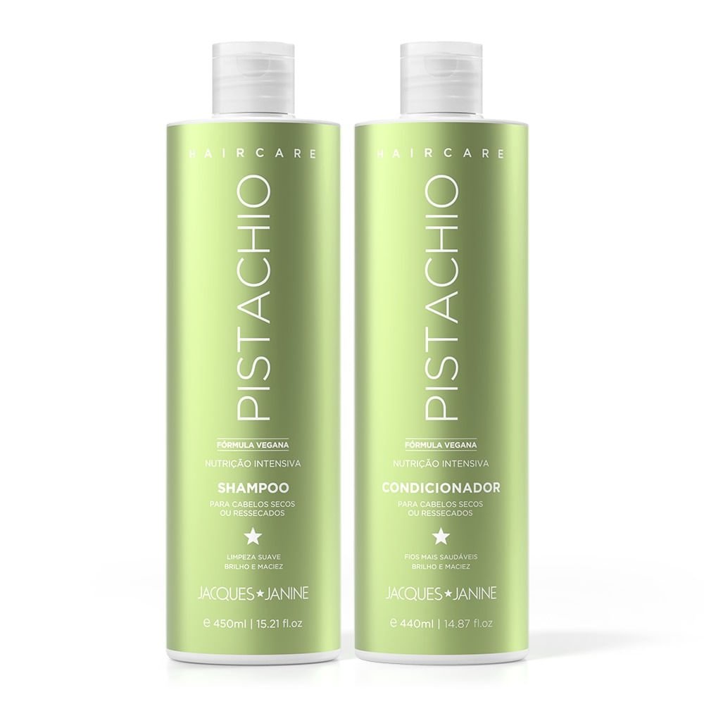 Kit Shampoo Jacques Janine Haircare Pistachio 450ml + 440ml ÚNICO 1