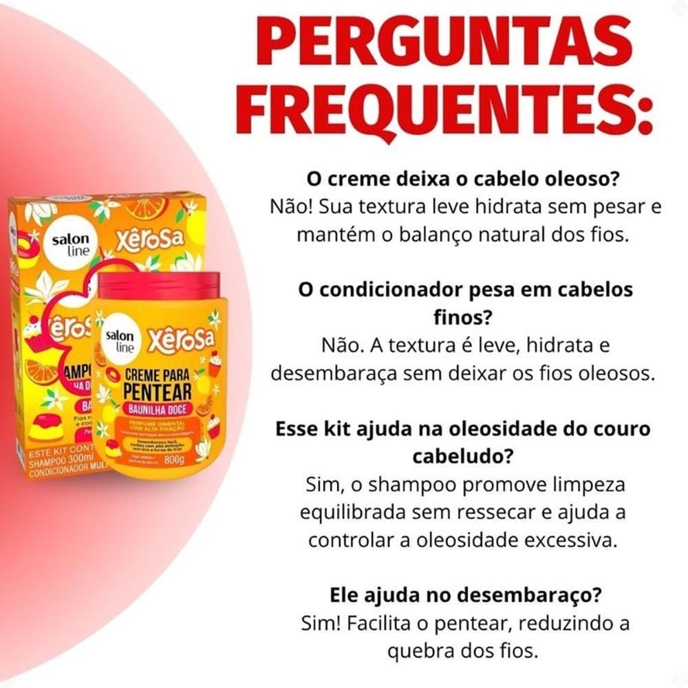 Creme de Pentear Salon Line Xêrosa Baunilha Doce 800g 800g 6