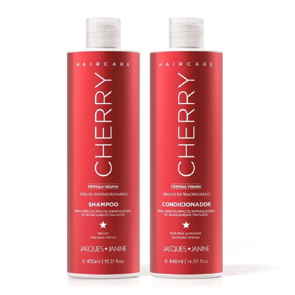 Kit Shampoo Jacques Janine Haircare Cherry 450ml + 440ml