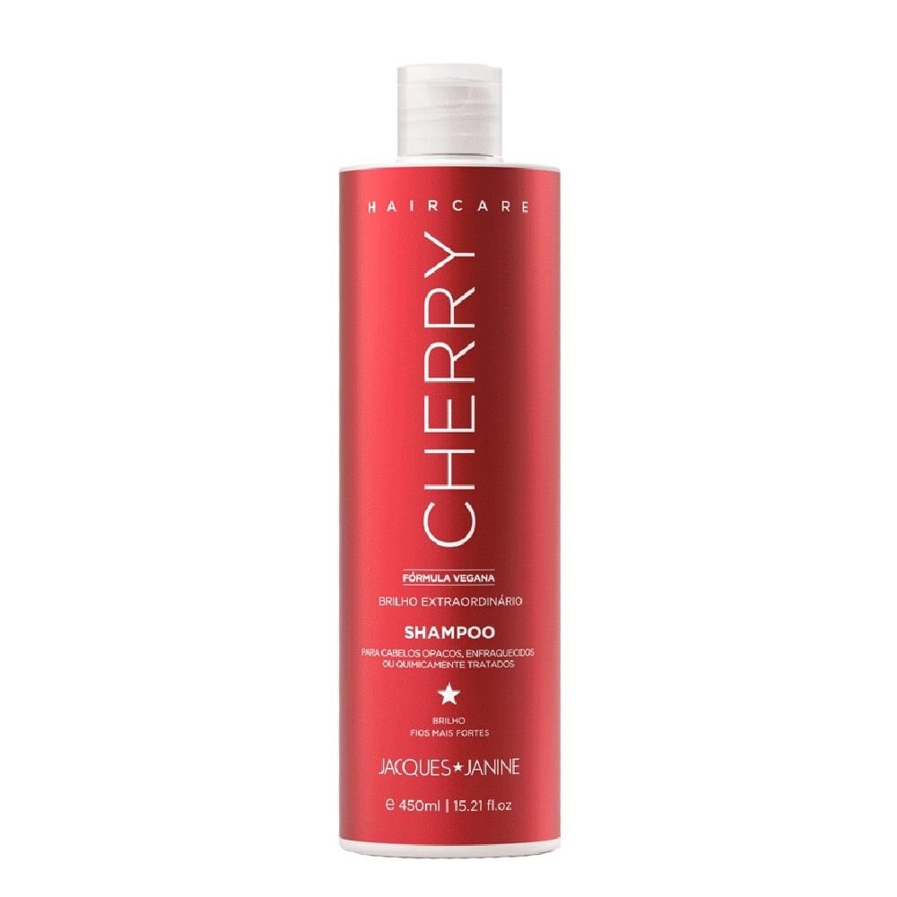 Kit Shampoo Jacques Janine Haircare Cherry 450ml + 440ml ÚNICO 3