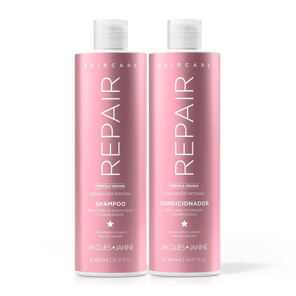 Kit Shampoo e Condicionador Jacques Janine Haircare Repair 450ml + 440ml