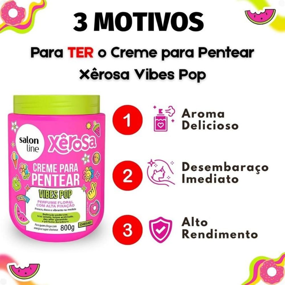 Creme de Pentear Salon Line Xêrosa Vibes Pop 800g 800g 3