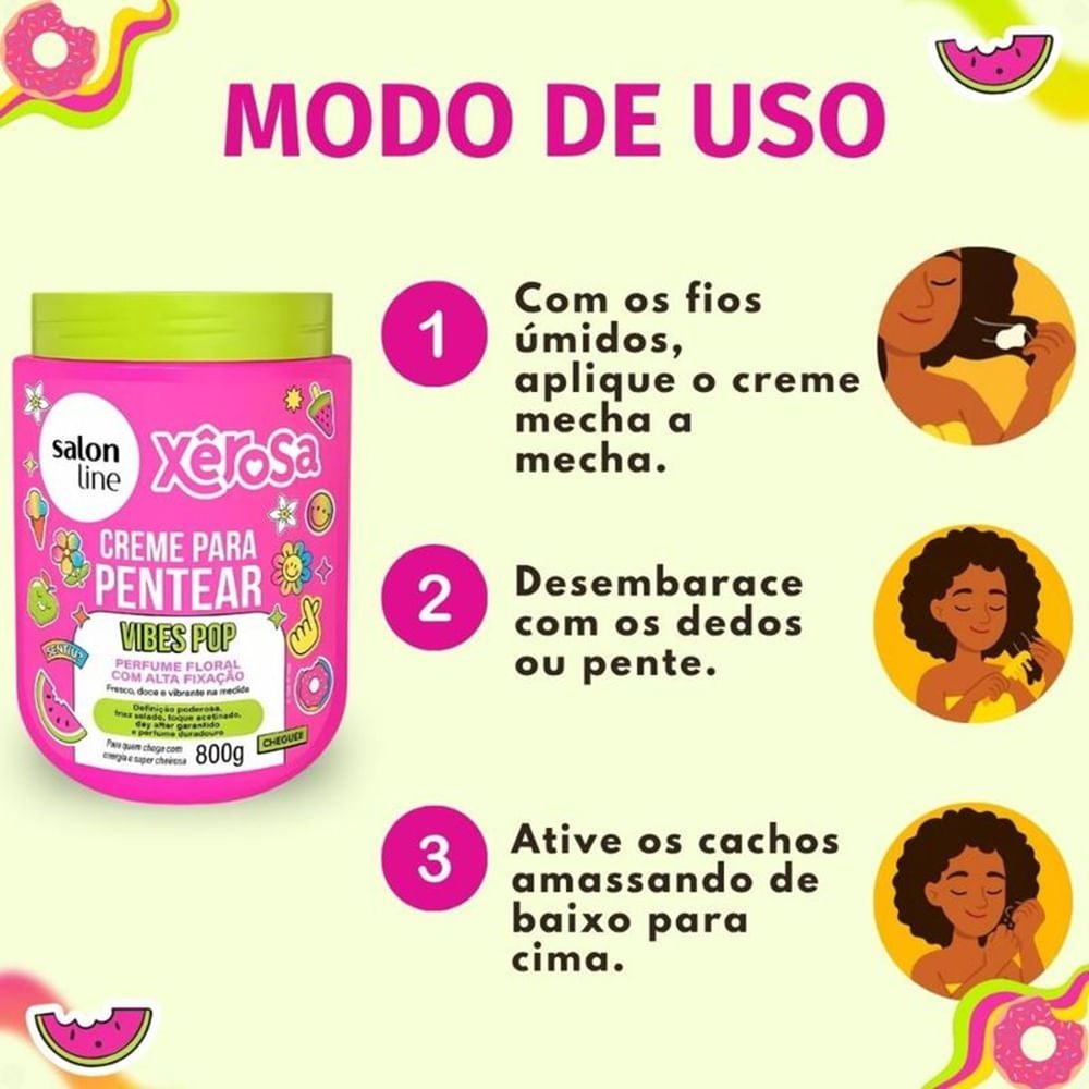Creme de Pentear Salon Line Xêrosa Vibes Pop 800g 800g 4