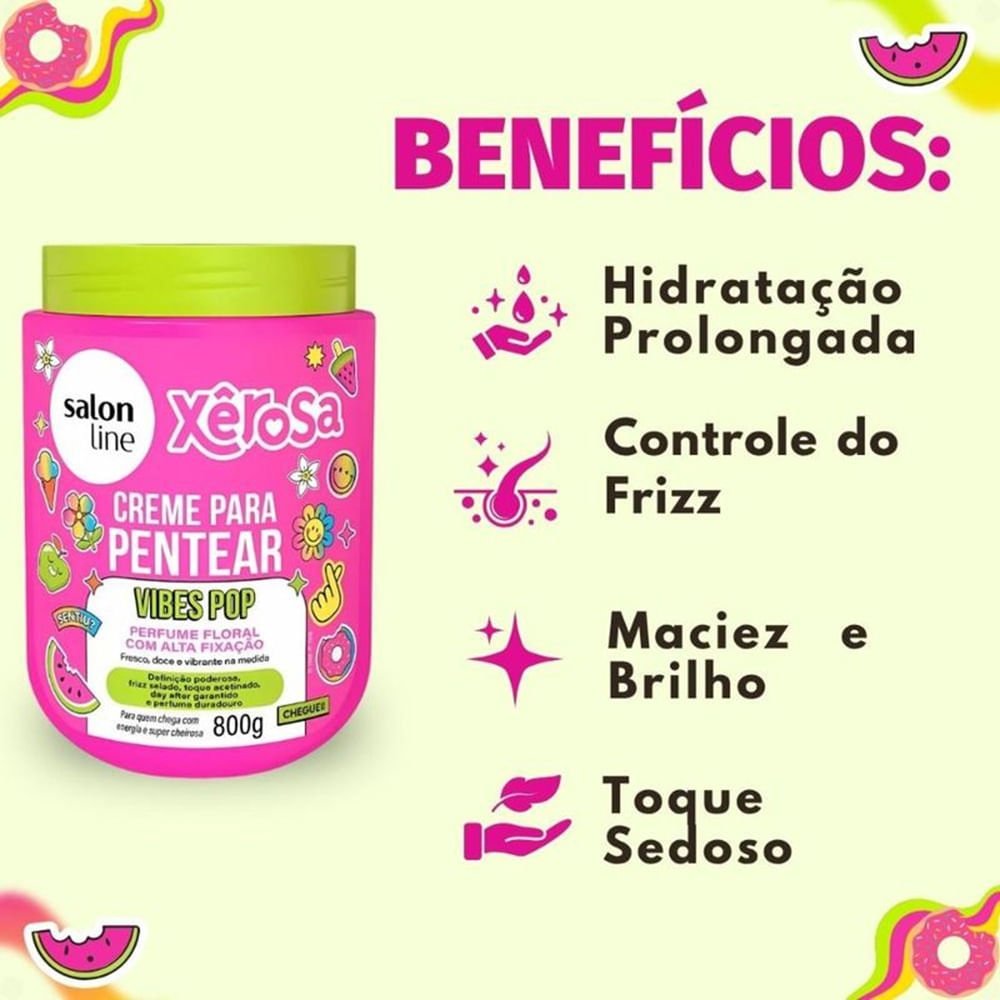 Creme de Pentear Salon Line Xêrosa Vibes Pop 800g 800g 5