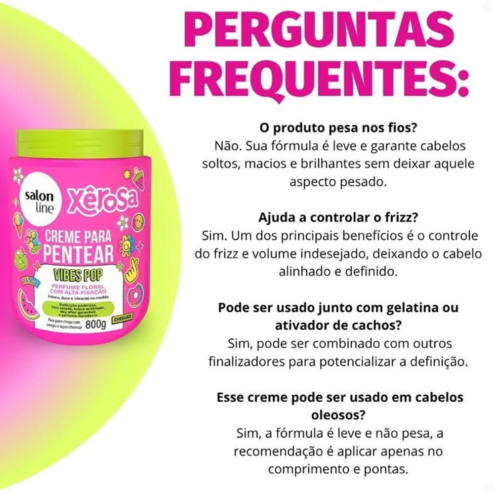 Creme de Pentear Salon Line Xêrosa Vibes Pop 800g 800g 6