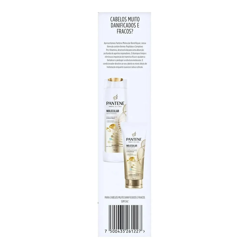 Kit Pantene Molecular Bond Repair Shampoo 300ml + Condicionador 150ml ÚNICO 3