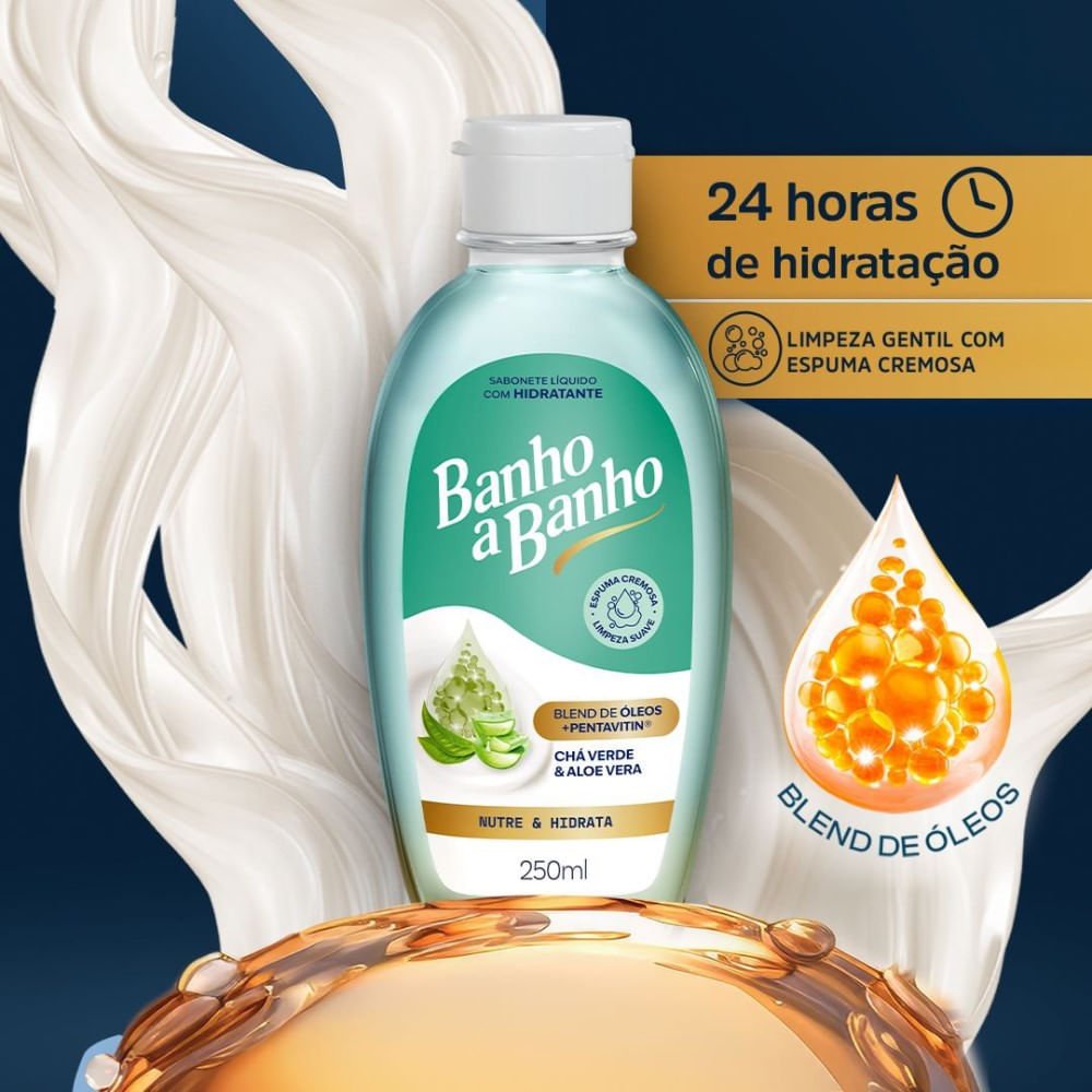 Sabonete Líquido Banho a Banho Hidratante Chá Verde e Aloe Vera 250ml 250ml 4