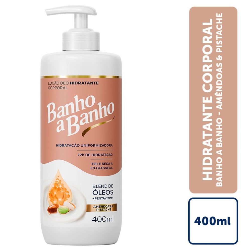 Loção Deo Hidratante Corporal Banho a Banho Amêndoas e Pistache 400ml 400ml 2