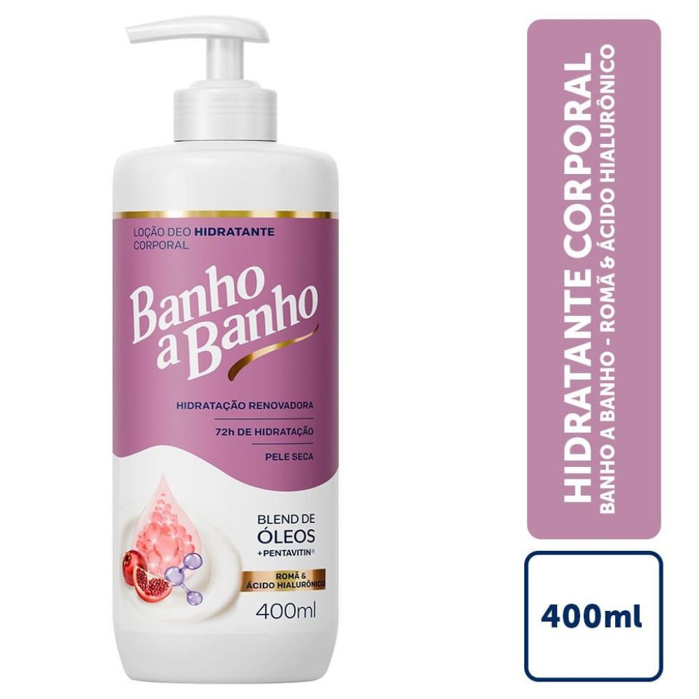 Loção Deo Hidratante Corporal Banho a Banho Romã e Ácido Hialurônico 400ml 400ml 2