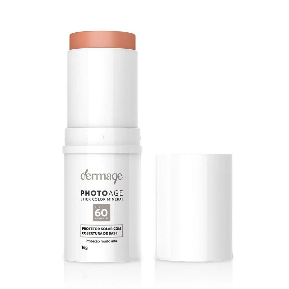 Protetor Solar Facial Dermage Photoage Stick Color Mineral Médio Fps60 16g