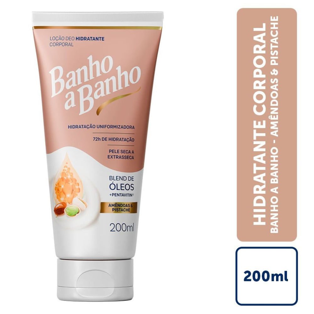 Loção Deo Hidratante Corporal Banho a Banho Amêndoas e Pistache 200ml 200ml 2