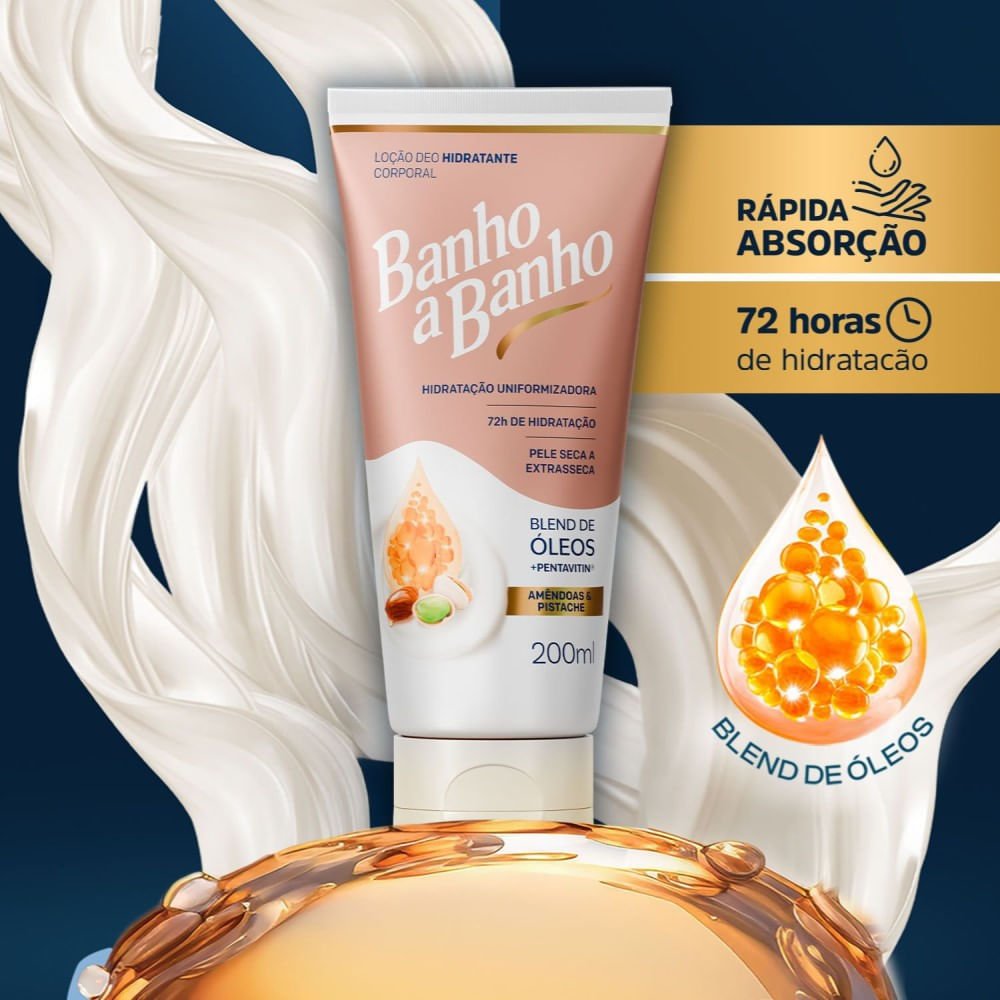 Loção Deo Hidratante Corporal Banho a Banho Amêndoas e Pistache 200ml 200ml 4