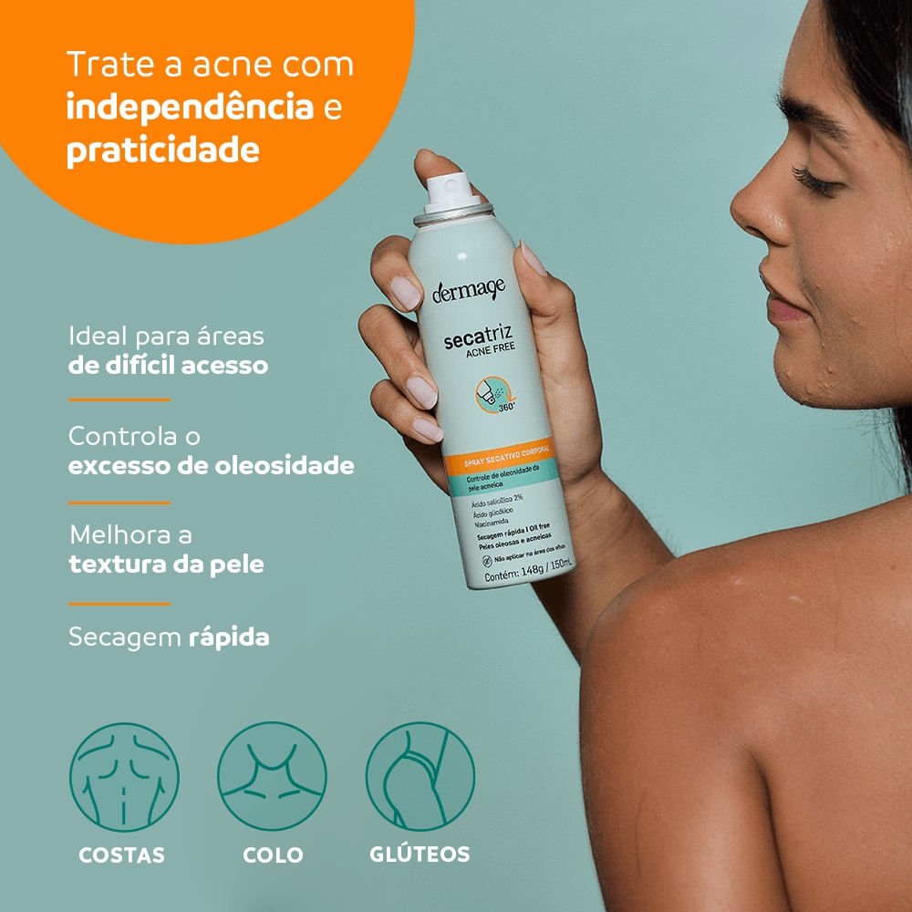 Spray Secativo Corporal Dermage Secatriz Acne Free 150ml 150ml 4