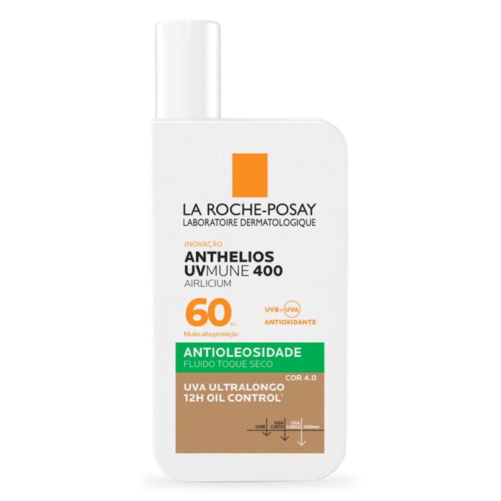 Protetor Solar Anthelios Airlicium FPS 60 Cor 4.0 La Roche-Posay UVMune 400 40ml Cor 4.0 1