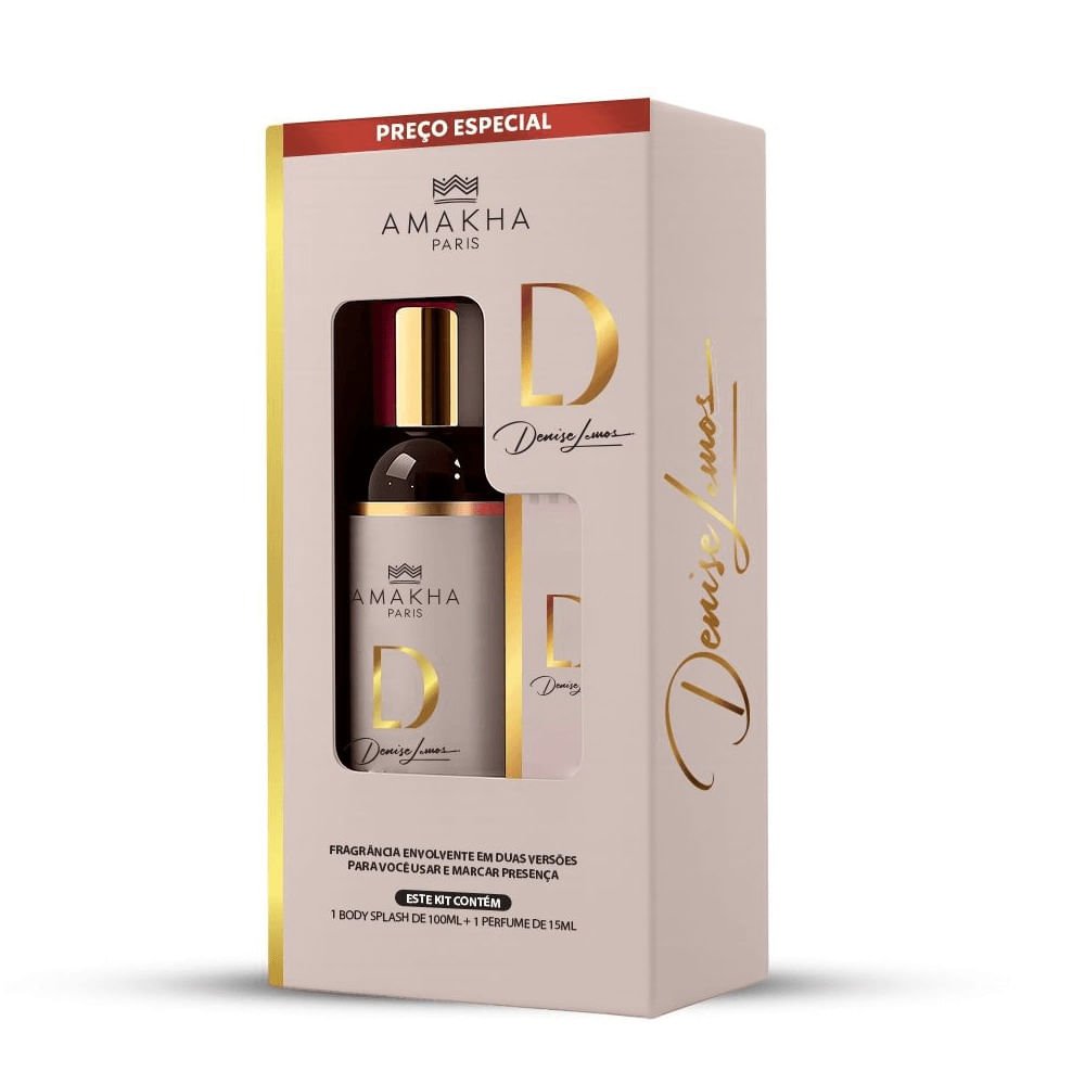 Kit Amakha Paris D Woman Body Splash 100ml + Perfume 15ml ÚNICO 1