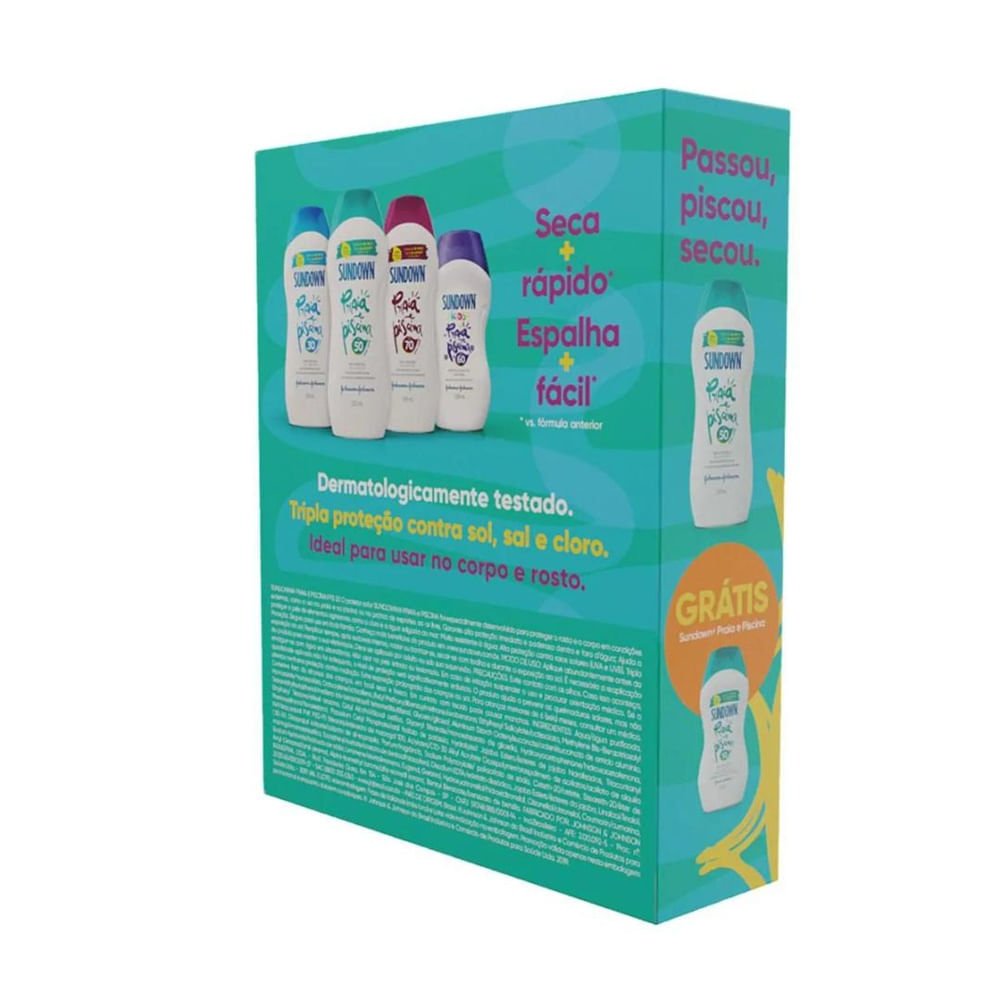 Kit Protetor Solar Sundown Praia & Piscina Fps50 200ml + 100ml Com 2 Unidades ÚNICO 3