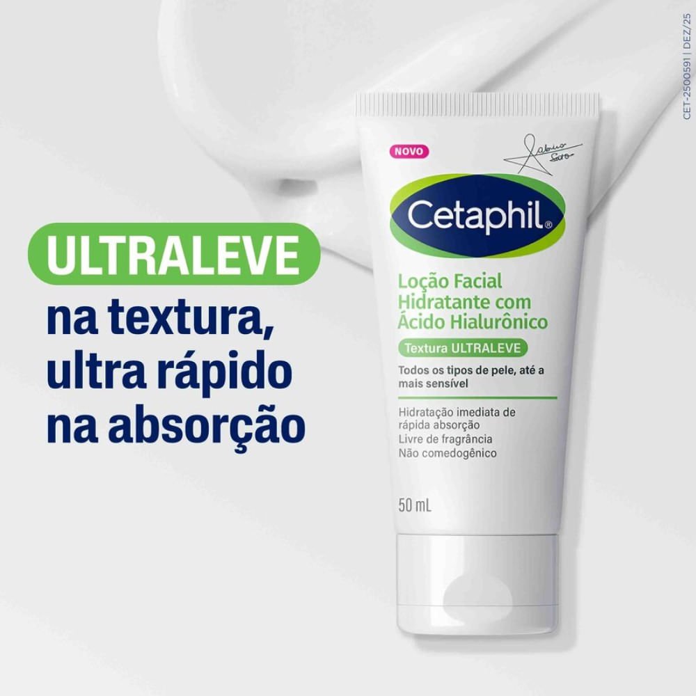 Loção Hidratante Facial Cetaphil com Ácido Hialurônico Ultraleve 50ml 50ml 3