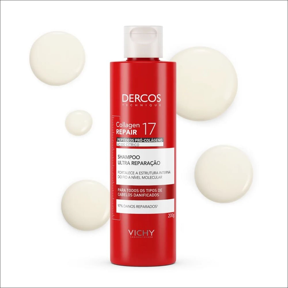 Shampoo Ultra Reparação Vichy Dercos Collagen Repair 17 200g 200g 2