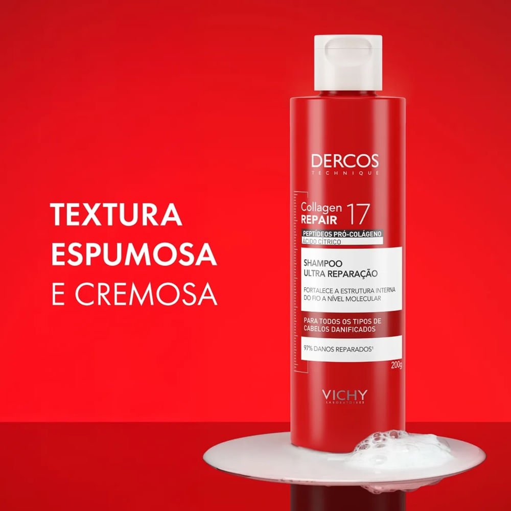 Shampoo Ultra Reparação Vichy Dercos Collagen Repair 17 200g 200g 7