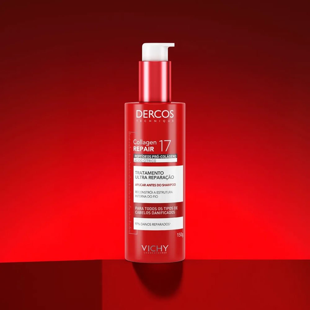 Pré-Shampoo Tratamento Ultra Reparação Vichy Dercos Collagen Repair 17 150g 150g 6