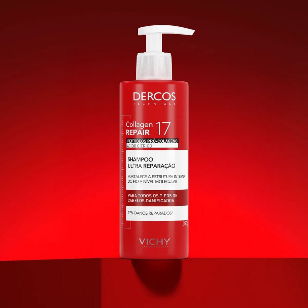Shampoo Ultra Reparação Vichy Dercos Collagen Repair 17 390g 390g 6