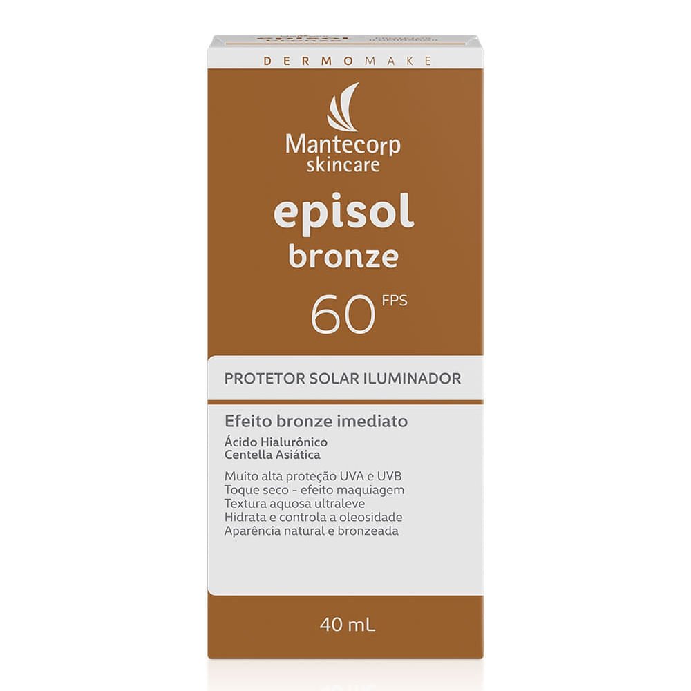 Protetor Solar Iluminador Mantecorp Skincare Episol Bronze FPS 60 40ml