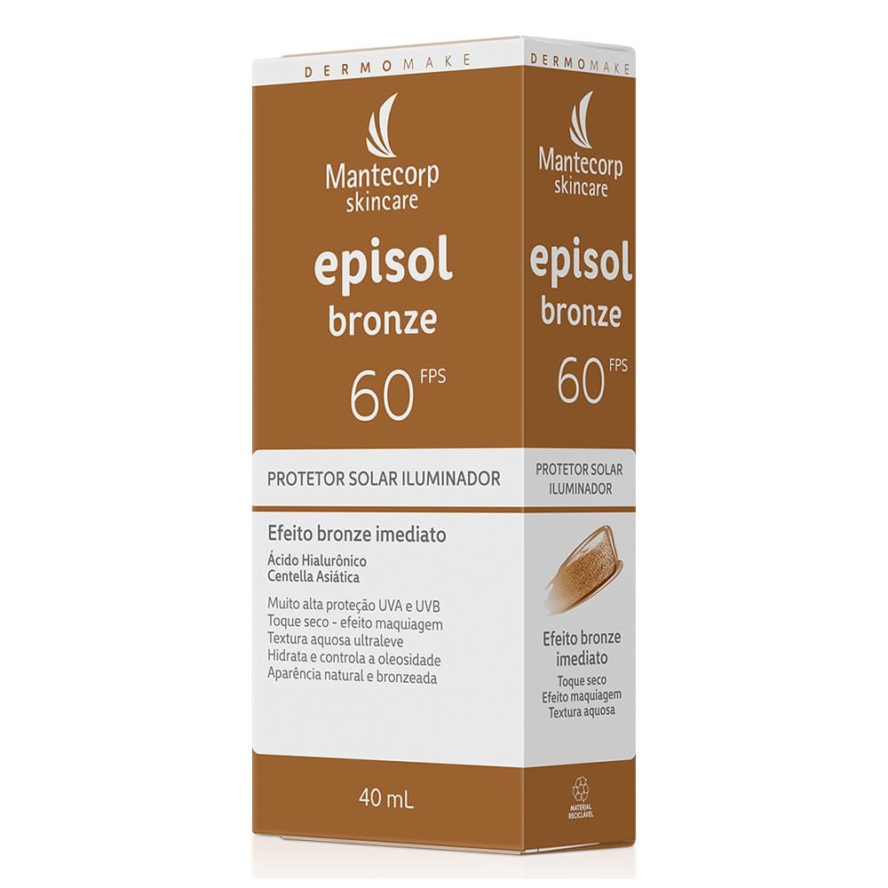 Protetor Solar Iluminador Mantecorp Skincare Episol Bronze FPS 60 40ml Bronze 2