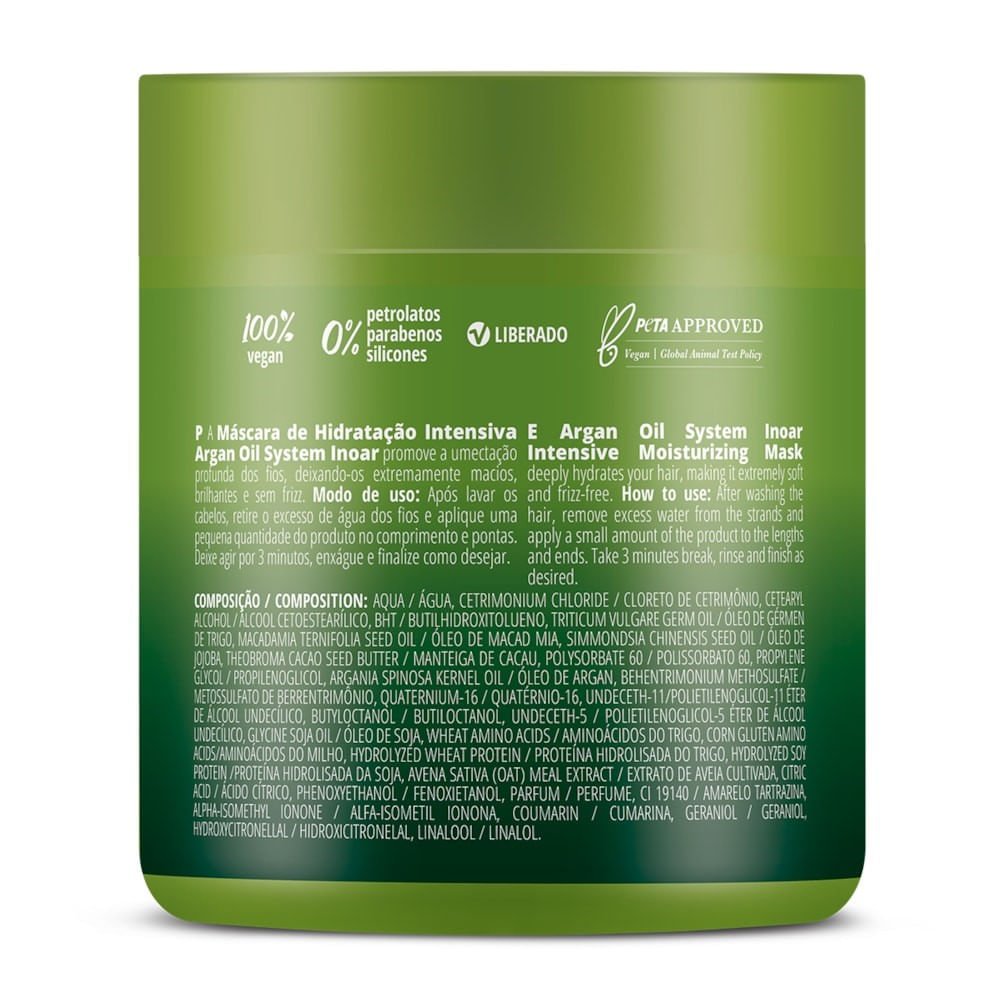 Máscara de Hidratação Capilar Inoar Argan Oil 500ml 500ml 2